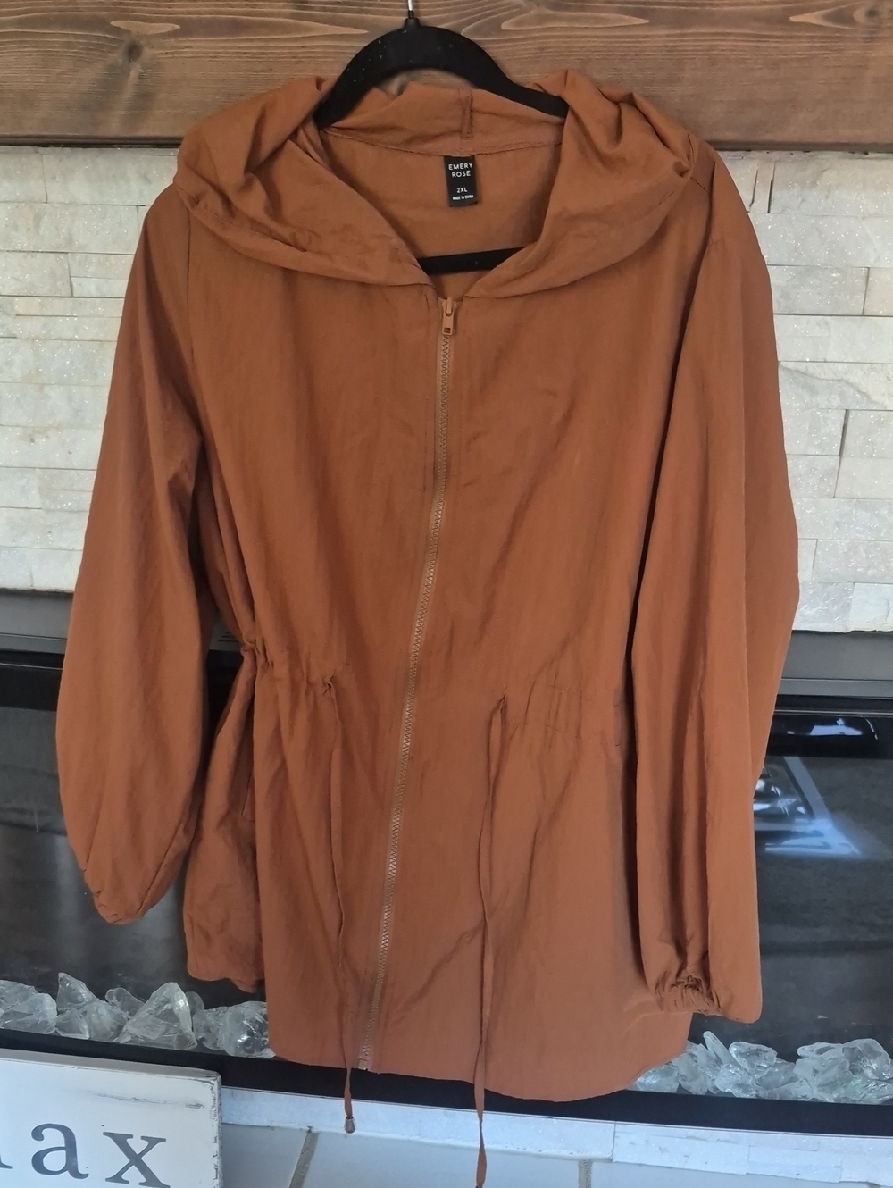 Every Rose Hooded Utility Jacket in Rust Brown